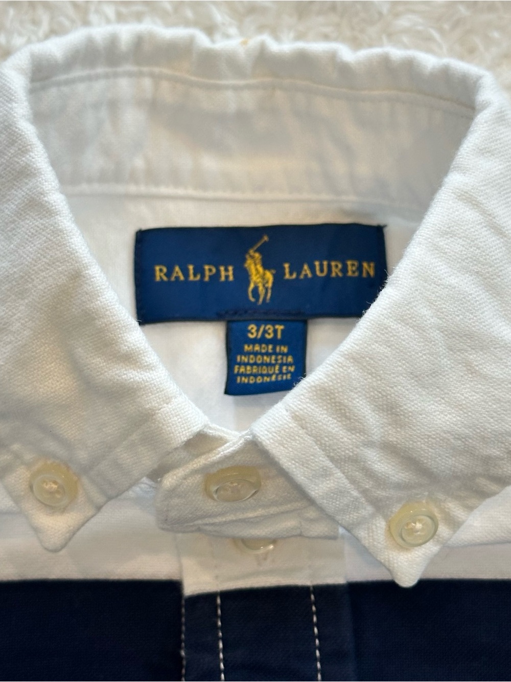 Polo Ralph Lauren Toddler Boys Big Pony Banner Stripe Oxford Shirt White #3 3T - Picture 3 of 8